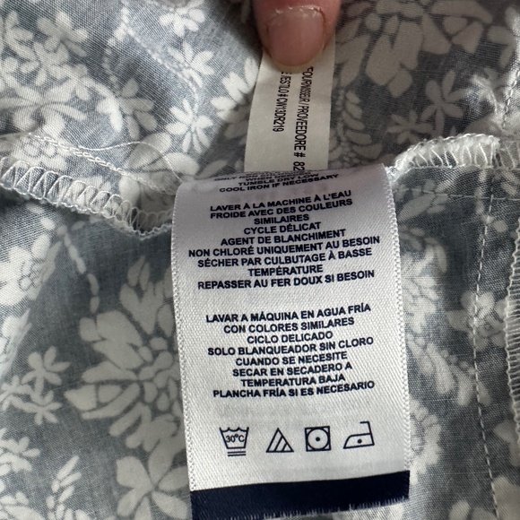 Chaps - Blue and White Floral Button Down Midi Dress - Picture 12 of 12